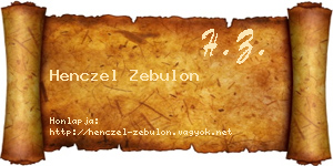 Henczel Zebulon névjegykártya